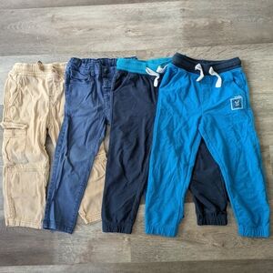 Kids Casual Jogger Pants Set - Blue, Navy & Khaki